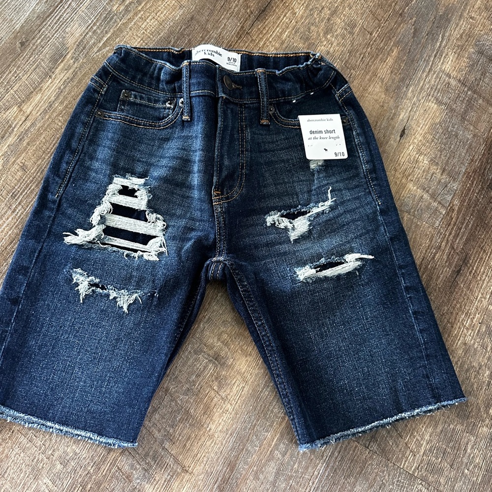 Abercrombie Kids Dark Blue Denim Shorts